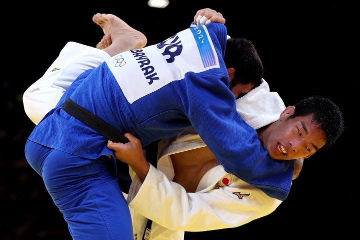 世界ランク１位のカッセに勝利した永瀬（白）（写真は３回戦）。(C)Getty Images