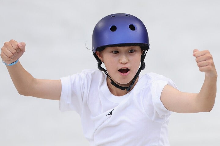 パリ五輪のスケートボード男子ストリートに出場した小野寺。(C) Getty Images