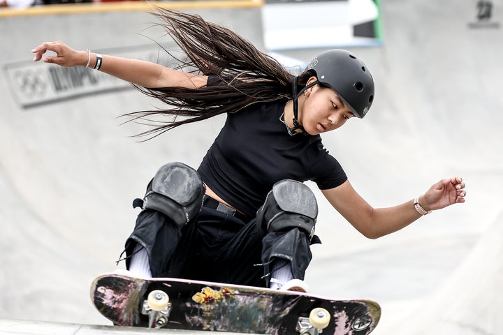 東京五輪スケートボード女子パークで銀メダリストの開。(C) Getty Images