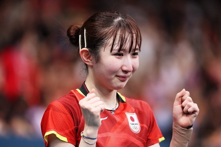 女子シングルスで銅メダリストとなった早田。(C) Getty Images