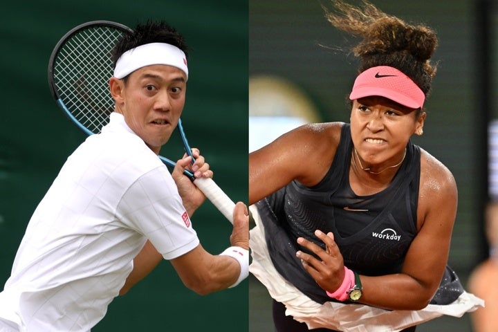 錦織（左）と大坂（右）は本戦ストレートイン。西岡、ダニエル、内島、日比野は予選からの戦い。（C）Getty Images