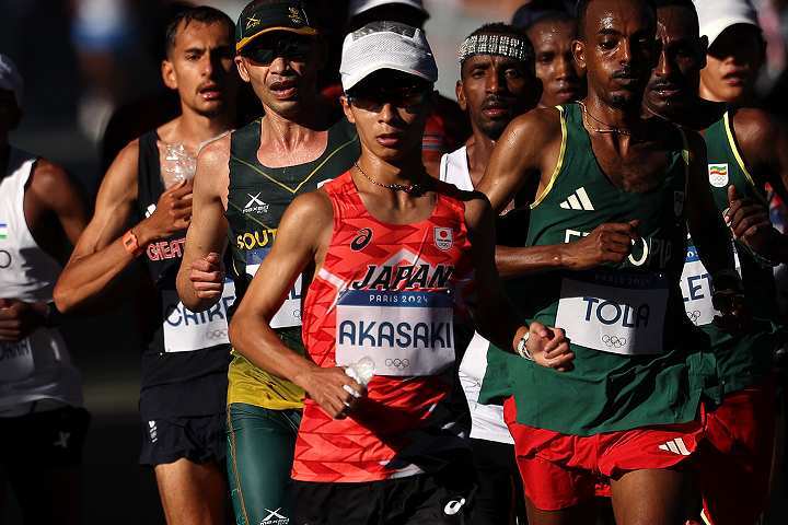 パリ五輪の男子マラソンで赤崎（写真）は５位入賞となった。(C) Getty Images