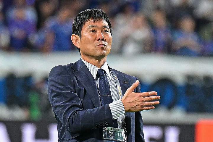 日本代表を率いる森保監督。監督として自身２度目のW杯出場を目指す。写真：金子拓弥（THE DIGEST写真部）