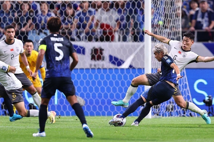 日本は大量7Gを挙げ、中国を圧倒。Ｗ杯最終予選初戦を圧勝した。写真：梅月智史（THE DIGEST写真部）