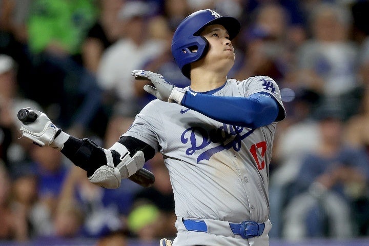 絶好調の大谷はロッキーズ戦で４安打４打点１盗塁の大暴れだった。(C) Getty Images