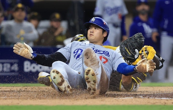 本塁憤死した大谷。(C) Getty Images