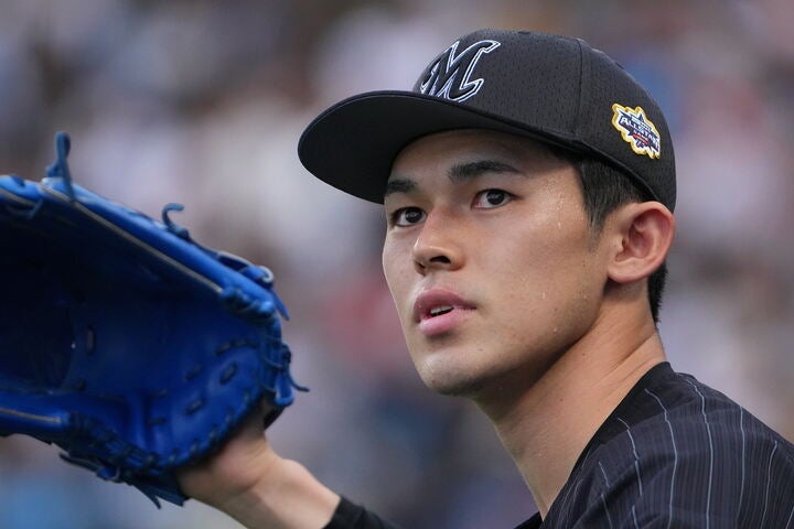 MLB挑戦を表明しているロッテの佐々木朗希。写真：THE　DIGEST写真部