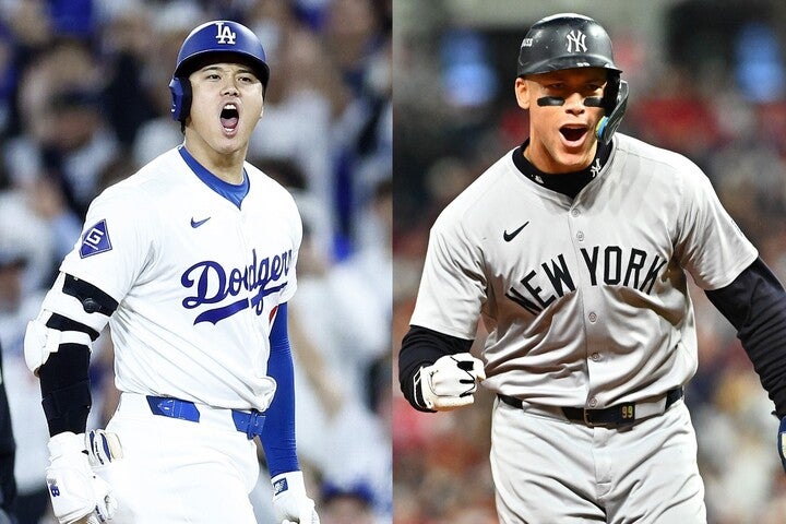 ワールドシリーズで大谷（左）とジャッジ（右）が激突する。(C)Getty Images