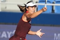 今年５月に負ったケガからリハビリを経て東レPPOに臨んだ本玉。１回戦で世界68位のグラチェバに敗れたが、徐々に本来のプレーを取り戻しつつあるという。写真：滝川敏之