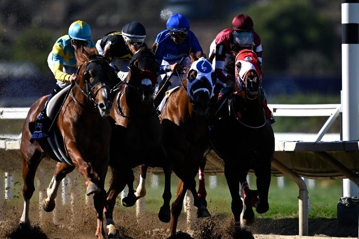 日本のフォーエバーヤング（一番右）が米競馬の祭典で健闘の走りを見せた。(C)Getty Images