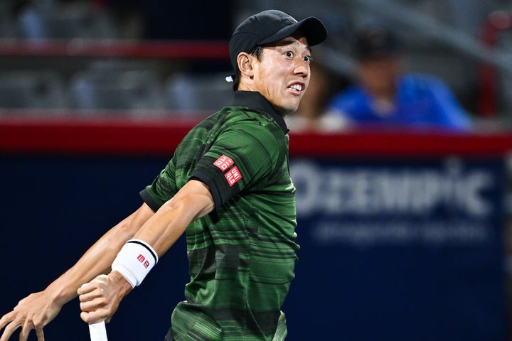 ９試合ぶりのストレート勝ちを飾った錦織圭。「良い試合だった」と納得のプレーを見せた（※写真は８月の大会）。(C)Getty Images