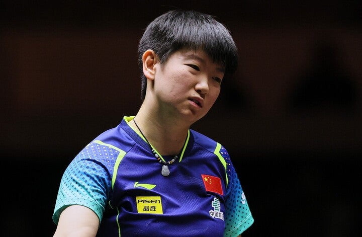 世界ランク１位に君臨する孫穎莎の初戦敗退に日本でも動揺が広がっている。(C) Getty Images