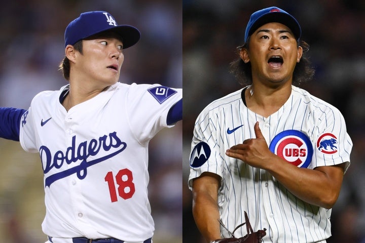 メジャー１年目の山本（左）と今永（右）は先発ローテの主軸として活躍した。(C) Getty Images