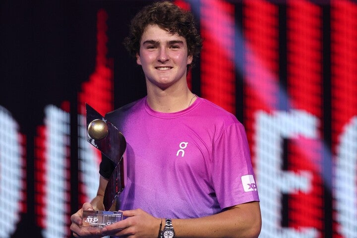 ブラジルの新鋭フォンセカ（写真）が20歳以下のシーズン最終戦「Next Gen ATPファイナルズ」決勝で、ティエンに勝利し優勝を飾った。（C）Getty Images