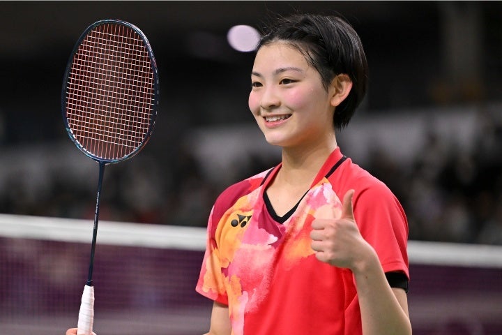 女子シングルスで初優勝を飾った18歳の宮崎友花。(C)Getty Images