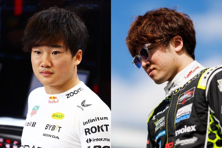 レッドブル昇格が予想された角田（左）とハースからのF1デビューの可能性に言及された宮田（右）。(C)Getty Images