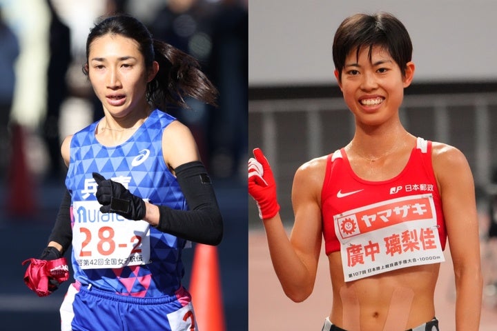 アンカー９区で対峙した田中（左）と廣中（右）。五輪経験者がデットヒートを繰り広げた。写真：THE DIGEST写真部