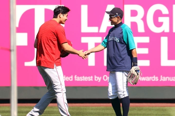 大谷翔平は自身のインスタ・ストーリーでイチローの殿堂入りを祝福した。(C)Getty Images