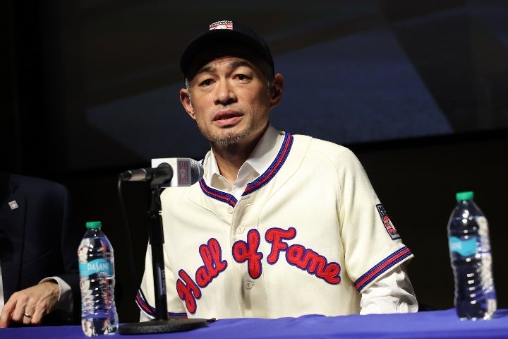 イチロー氏が米野球殿堂で殿堂入りの会見を開き、満票選出を逃した件に言及した。(C)Getty Images