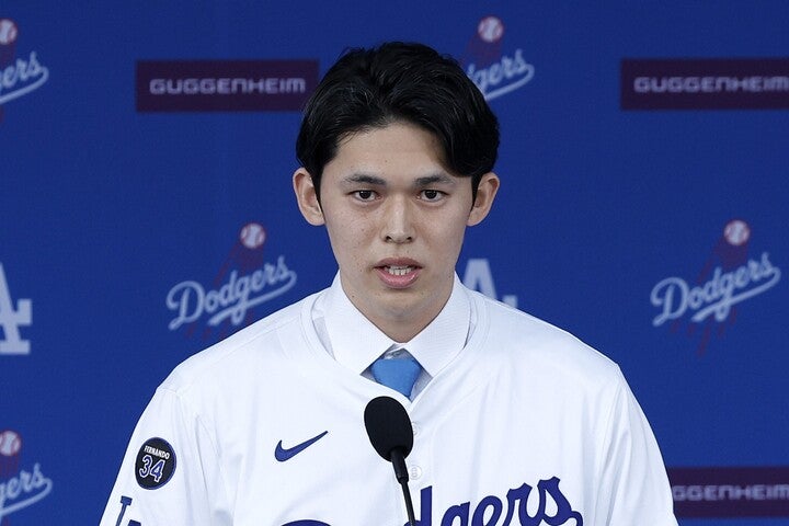 ドジャースに入団した佐々木。今シーズンの活躍が楽しみだ。(C)Getty Images