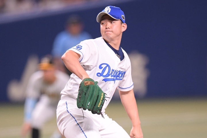 MLBナショナルズ移籍が決定した中日の小笠原。写真:鈴木颯太朗