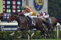 15年に香港マイルを制したモーリス。日本馬史上３頭目の快挙を飾った。写真：産経新聞社