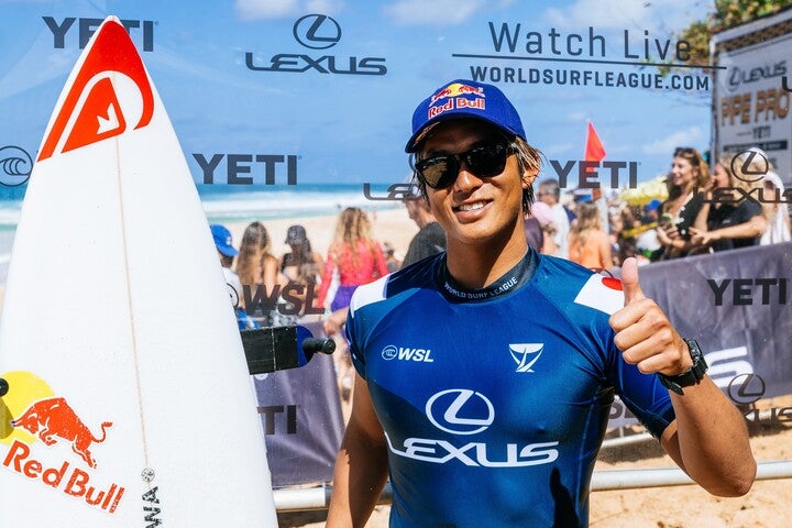 昨夏、パリ五輪に出場した五十嵐カノア。CT初戦を９位で終えた。Photo by World Surf League