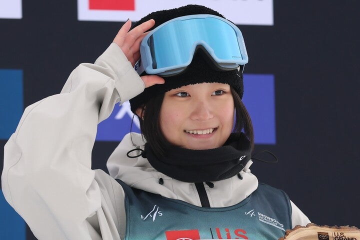 中国で開催の冬季アジア大会スノーボードの女子ハーフパイプで金メダルに輝いた清水さら。(C)Getty Images