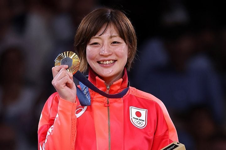 パリ五輪で金メダルを獲得した女子柔道の角田。大会前の壮絶な日々を語った。(C) Getty Images