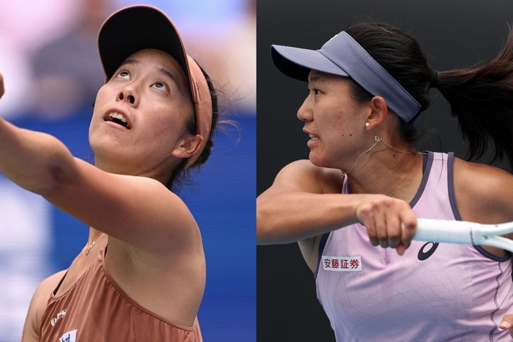 内島（右）はブリンコワと初対戦。柴原（左）は予選を勝ち上がって本戦入り。（C）Getty Images