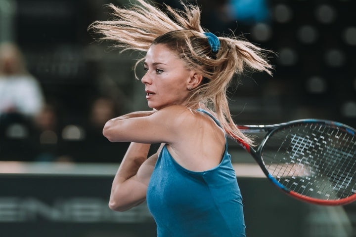 ジョルジがビキニ姿で変わらぬ美貌を披露した。（C）Getty Images