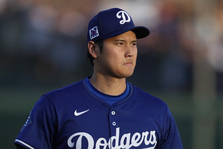 ドジャースの大谷翔平。恒例のセレブレーションが話題となっている。(C)Getty Images