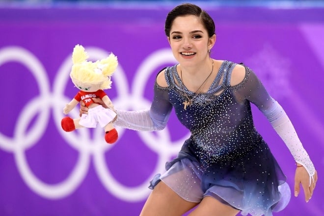 平昌五輪で銀メダルに輝いた当時のメドベージェワ。あれからもう７年が経過した。(C)Getty Images