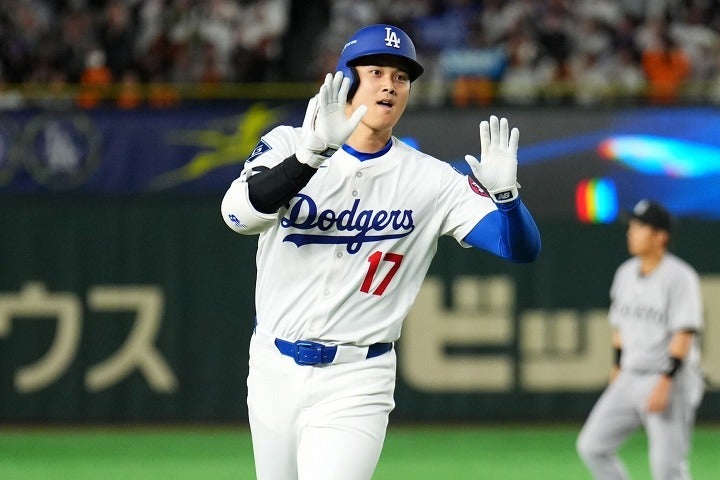 2ランホームランを放った大谷。(C)Getty Images