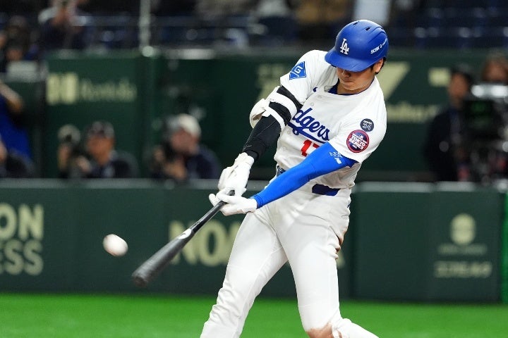 大谷は３回の第２打席、初球を叩き右翼スタンドに運んだ。(C)Getty Images