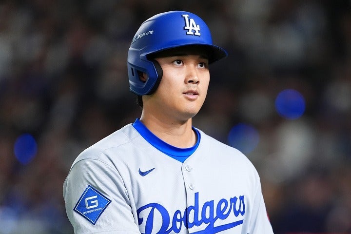 今季初ヒットを放った大谷。(C)Getty Images