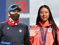 日本ハムの新庄剛志監督（左／写真：塚本凜平）とパリ五輪のスケートボード女子パークで銀メダルを獲得した開心那（右）。(C)Getty Images