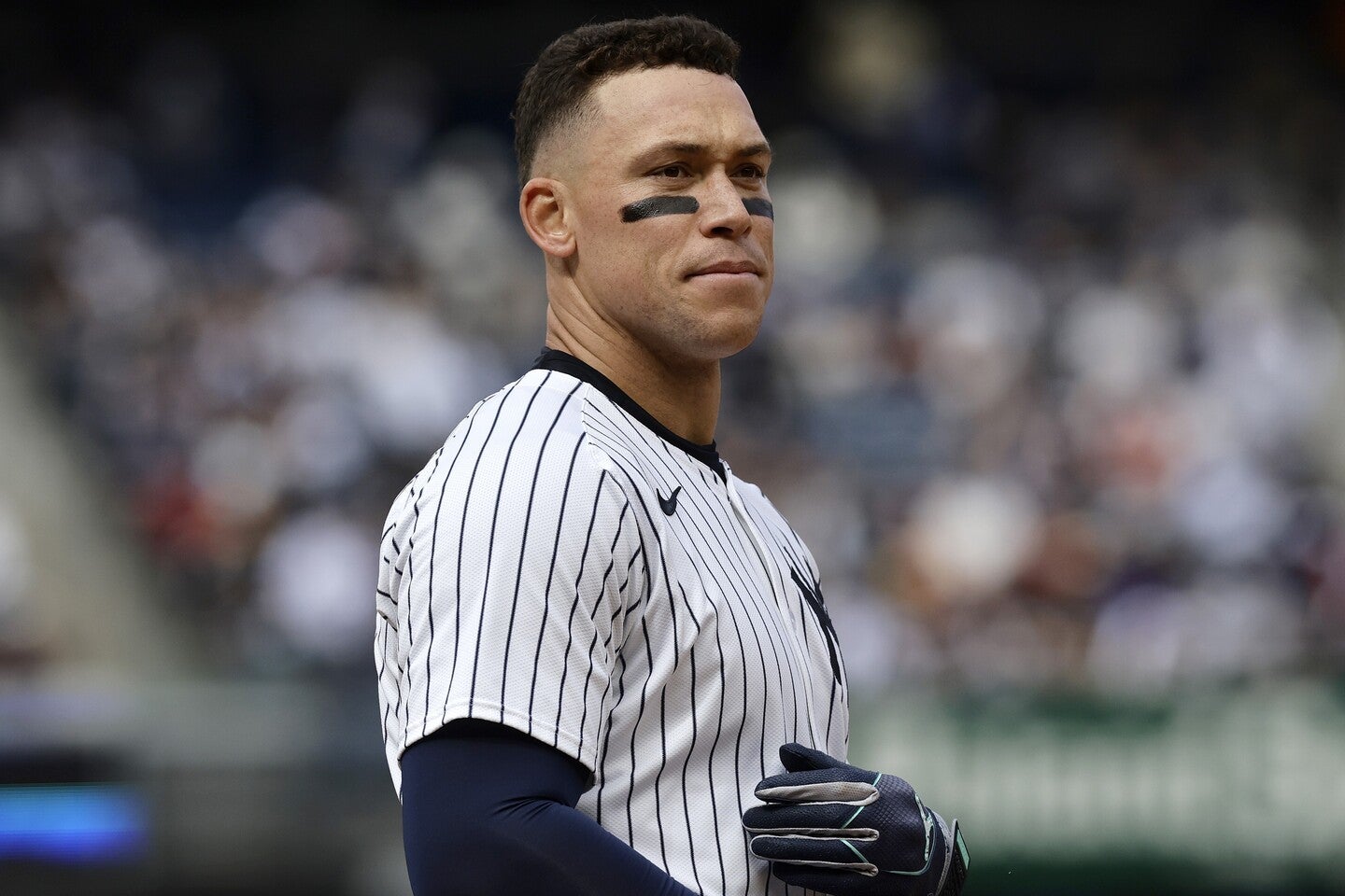 ピンストライプのキャプテン、ジャッジが、アメリカ代表のキャプテンに！　大谷率いる侍ジャパンとの頂上決戦に期待が膨らむ。　(C)Getty Images