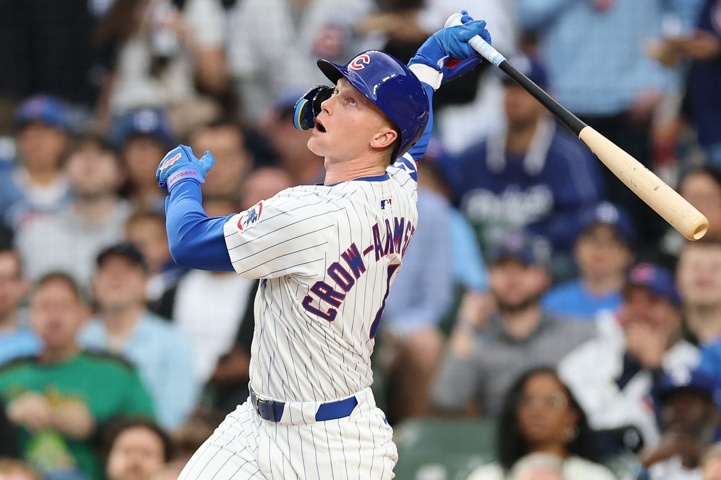 敵地でのドジャース戦で４号２ランを放ったカブスのクロウ＝アームストロング。(C)Getty Images