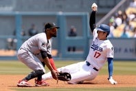 大谷は３回、二盗に成功。８回には三塁打を放ち、連続安打を５に伸ばした。(C)Getty Images