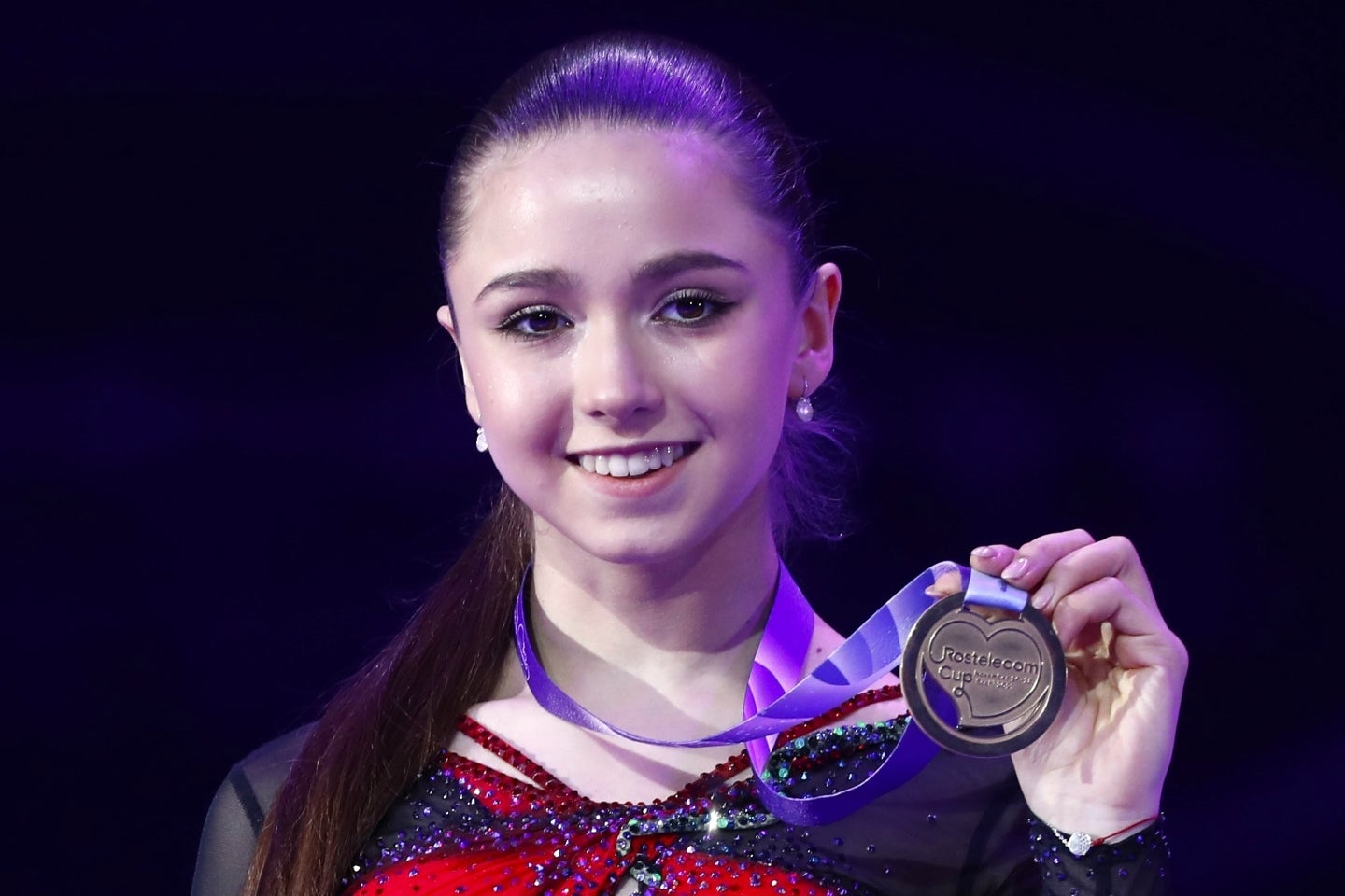 15歳のワリエワ。当時から大人っぽい雰囲気を漂わせていた。(C)REUTERS/AFLO
