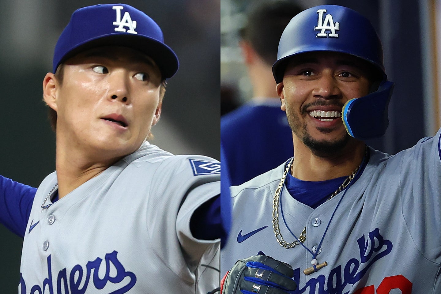 今季絶好調の山本由伸（左）。同僚ベッツ（右）からも厚い信頼が寄せられている。(C)Getty Images