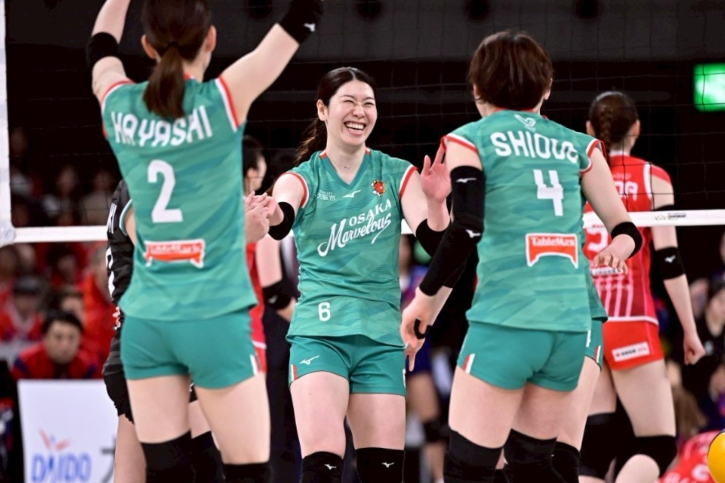 大阪MVがNEC川崎を下し、SVリーグ初代女王に輝いた。写真：金子拓弥（THE DIGEST写真部）