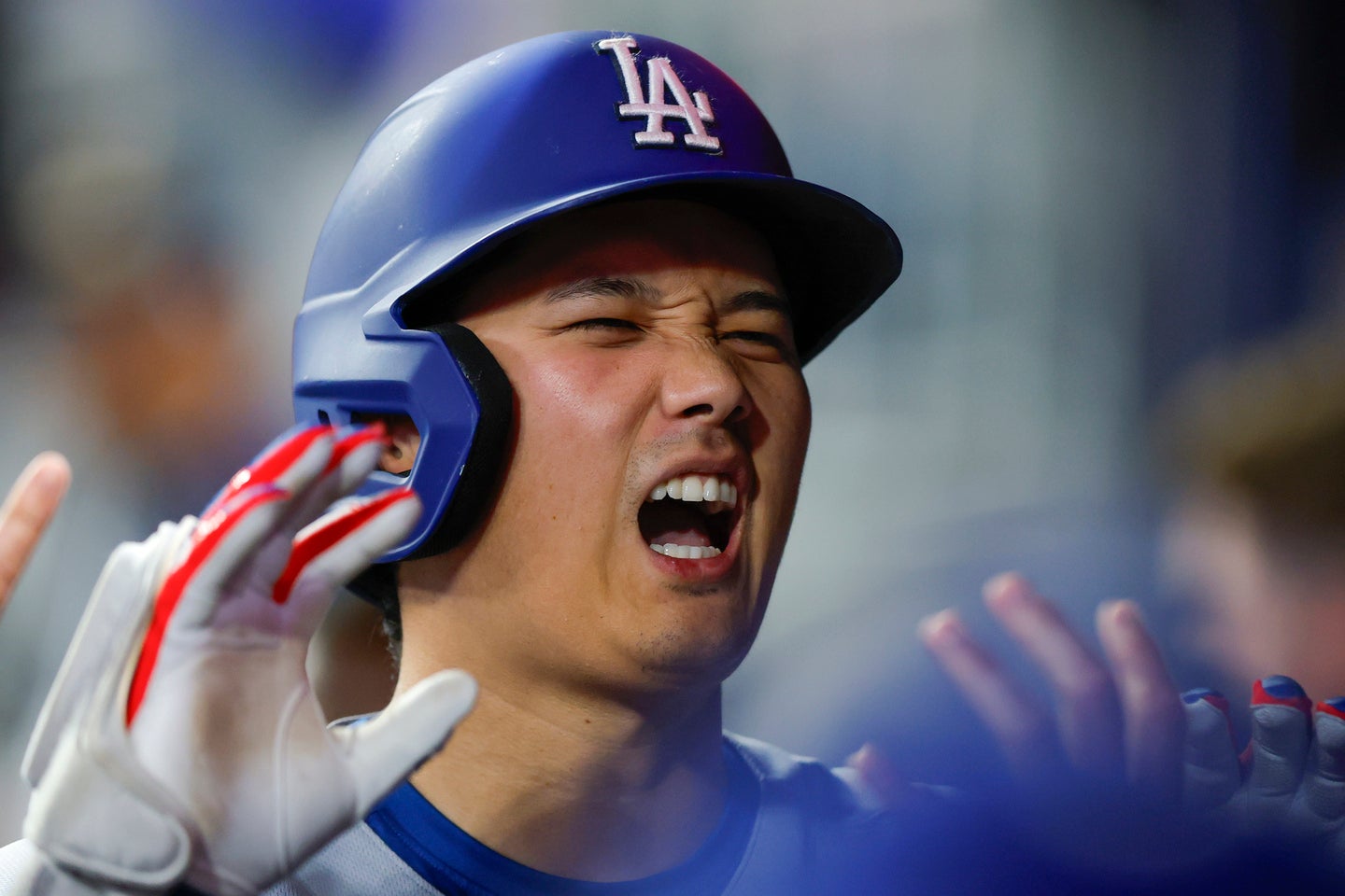 ドジャースの大谷翔平。敵地で３試合ぶりとなる豪快な一発を放った。(C)Getty Images