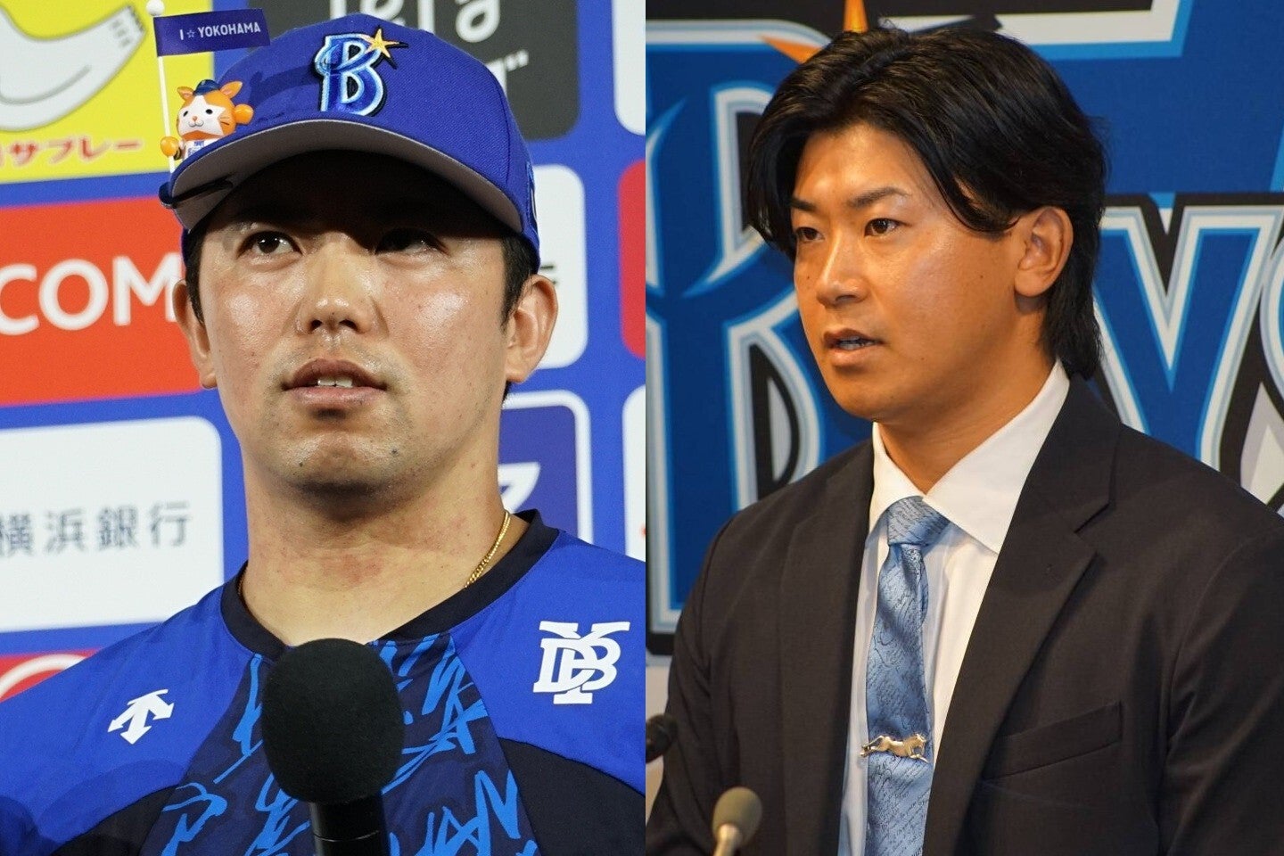 DeNAの新旧エース、東と今永。写真：萩原孝弘