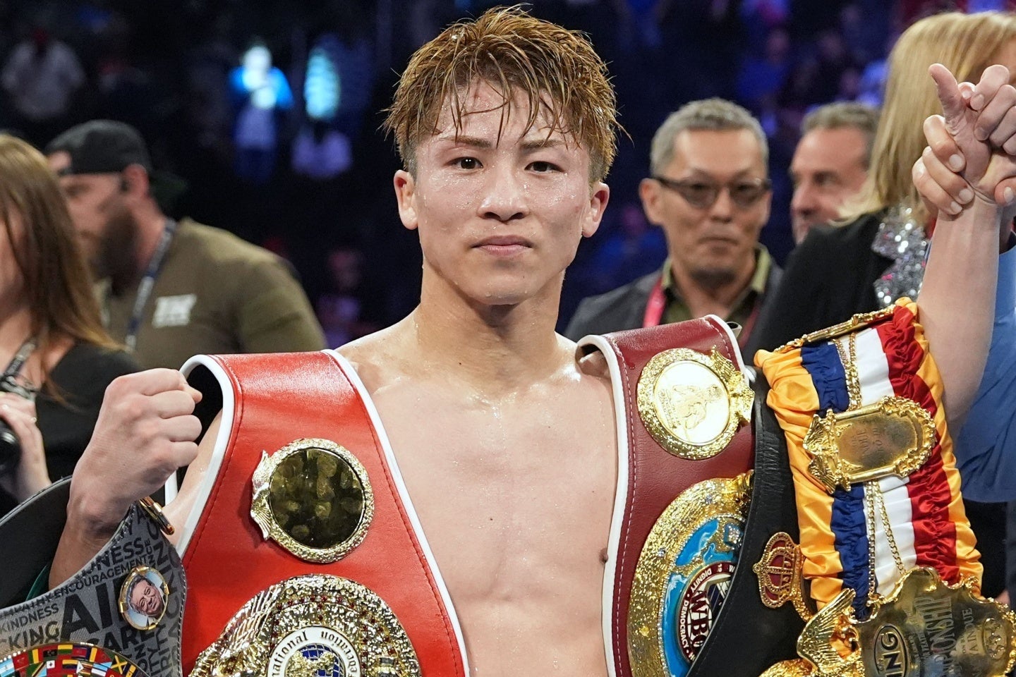 井上は４年ぶりの米リングで４度目の王座防衛。今年の年間最高試合候補に挙がった。写真提供：Prime Video　©NAOKI FUKUDA
