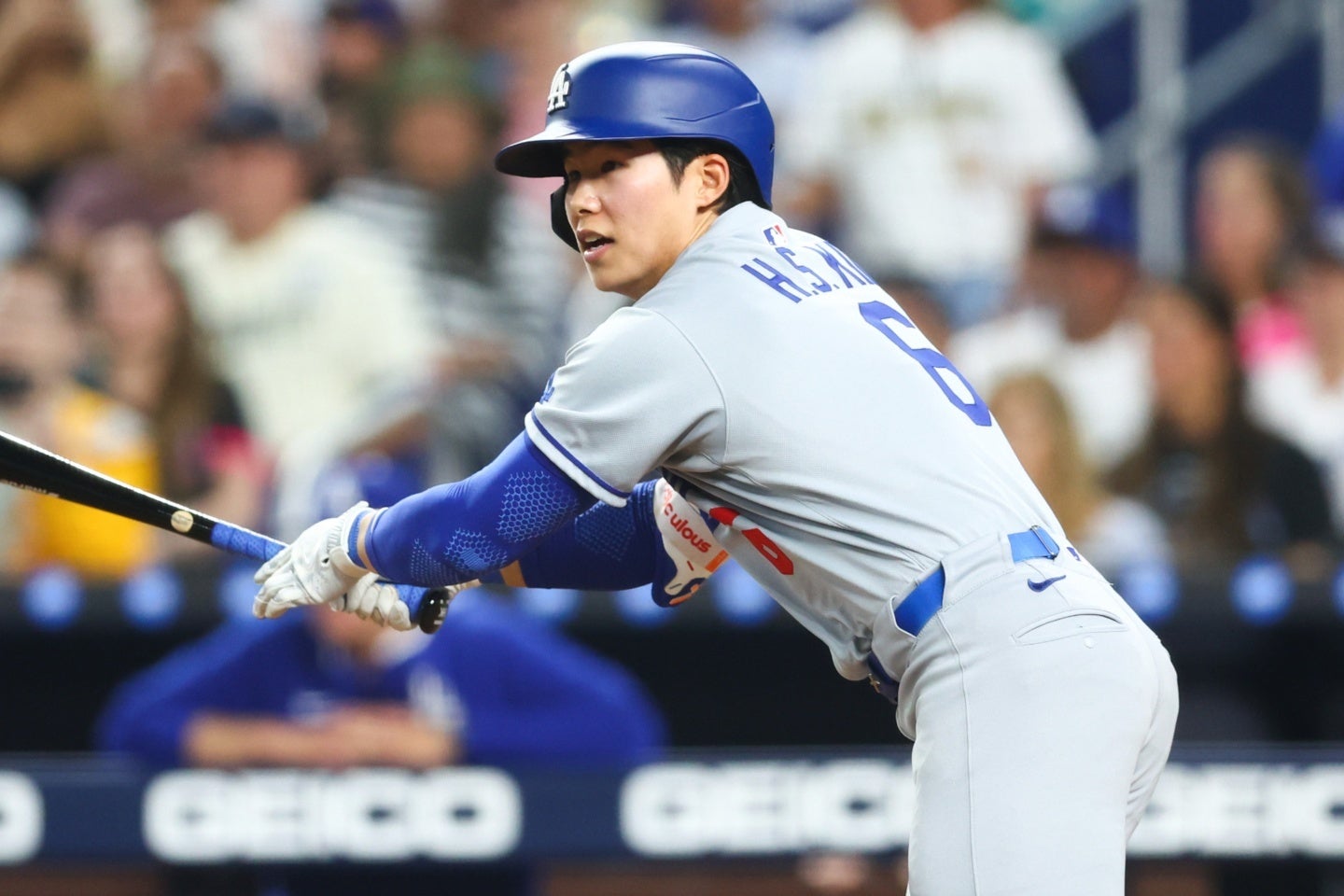 メジャー初先発のキムが２安打１打点の活躍をみせた。(C) Getty Images