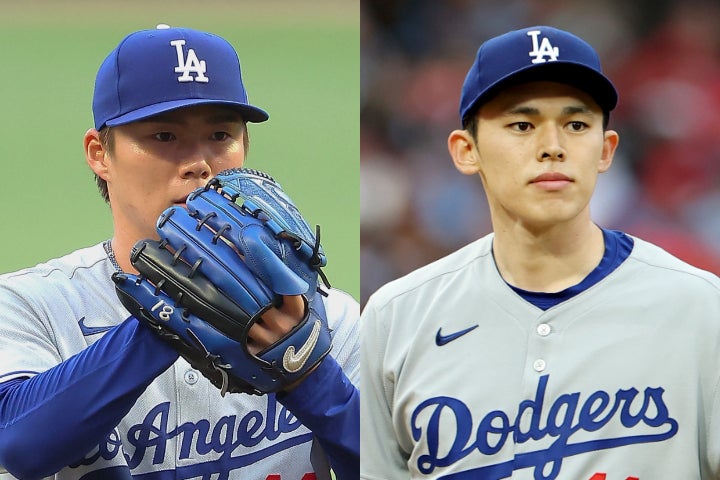 今後は中５日で登板する予定の山本（左）と佐々木（右）。(C)Getty Images