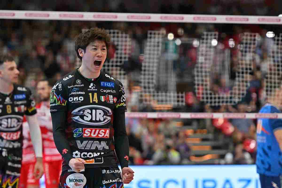 石川は、今季の国内リーグ最終戦となった３位決定戦第２戦で18得点と躍動した。(C) Sir Susa Vim Perugia