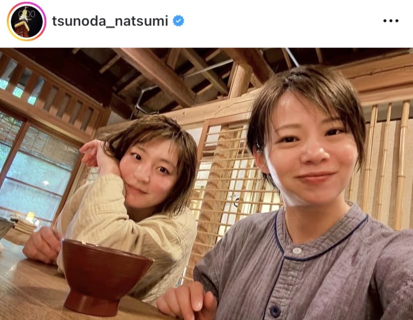 貴重なプライベートショットを公開した角田（左）＆高木（右）の最強五輪金メダルコンビ（画像は角田夏実の公式インスタグラムのスクリーンショット）。